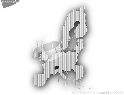 Image of Map of the EU on corrugated iron