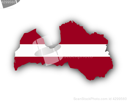 Image of Map and flag of Latvia