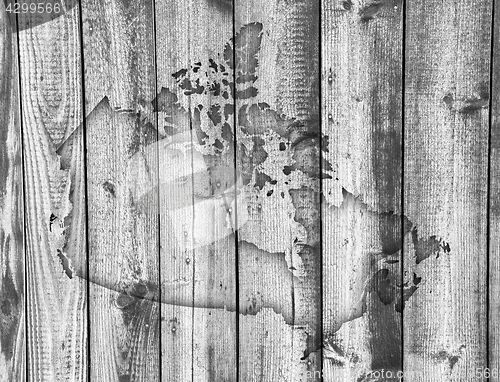 Image of Map of Canada on weathered wood