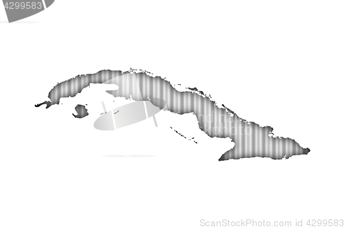 Image of Map of Cuba on corrugated iron