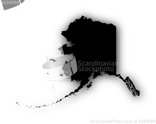 Image of Map of Alaska with shadow