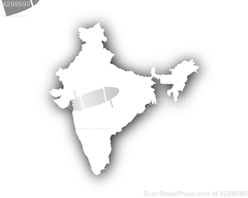 Image of Map of India with shadow