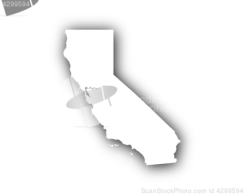 Image of Map of California with shadow