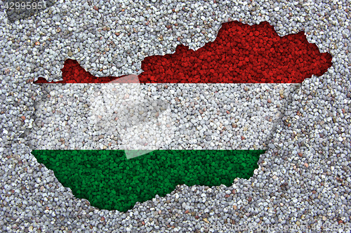 Image of Textured map of Hungary in nice colors