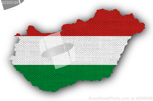 Image of Textured map of Hungary in nice colors