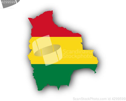 Image of Map and flag of Bolivia