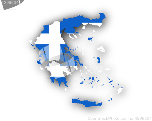 Image of Map and flag of Greece