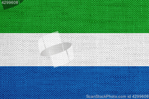 Image of Flag of Sierra Leone on old linen