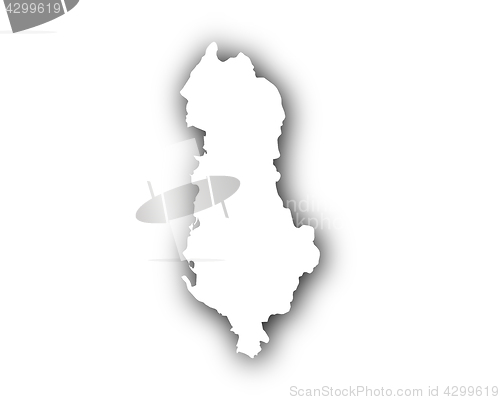 Image of Map of Albania with shadow