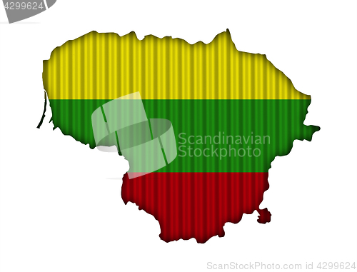 Image of Map and flag of Lithuania on poppy seeds