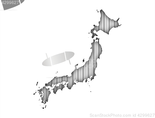 Image of Map of Japan on corrugated iron