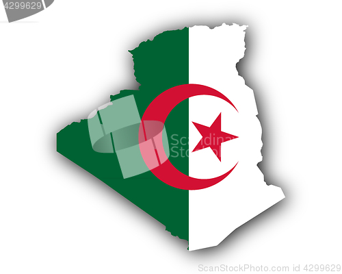 Image of Map and flag of Algeria 
