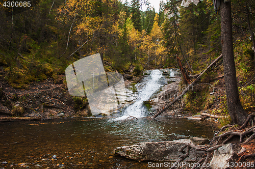 Image of waterfall on mountain river