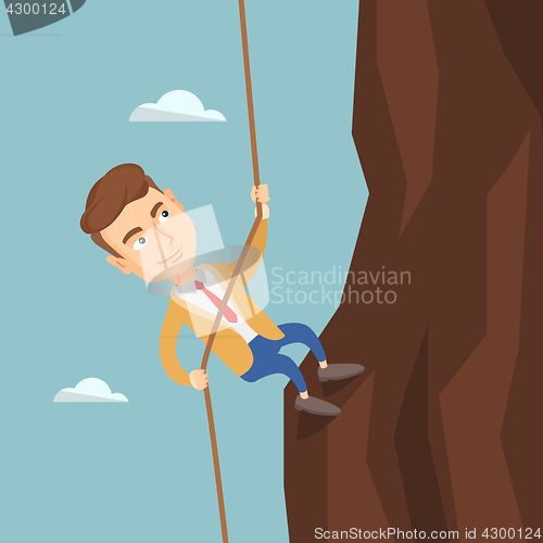 Image of Business man climbing on the mountain.