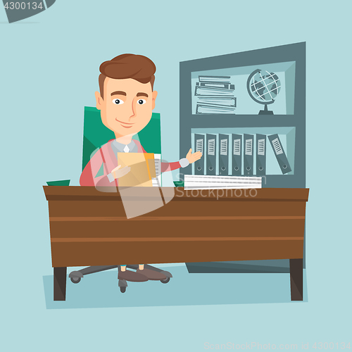 Image of Office worker working with documents.