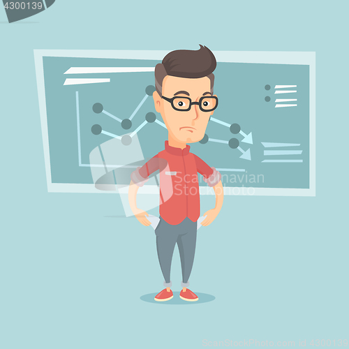 Image of Bancrupt business man vector illustration.