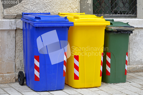 Image of Recycling trash cans