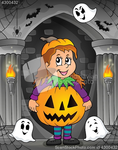 Image of Girl in Halloween costume theme image 1