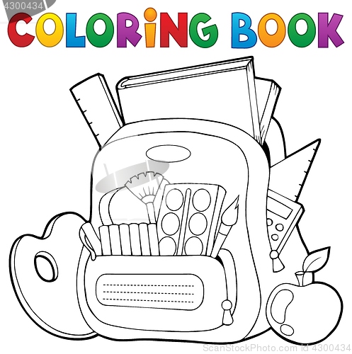 Image of Coloring book schoolbag theme 1