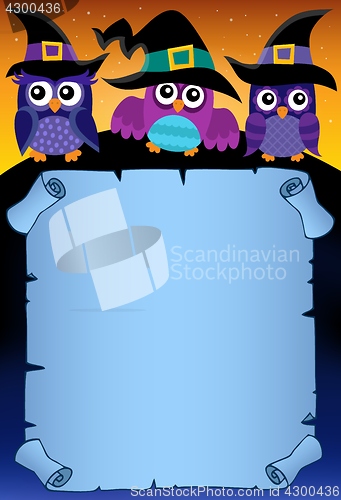 Image of Halloween parchment with owls theme 3