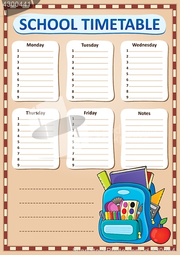 Image of Weekly school timetable design 2