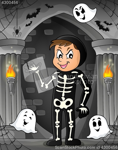 Image of Boy in Halloween costume theme image 1