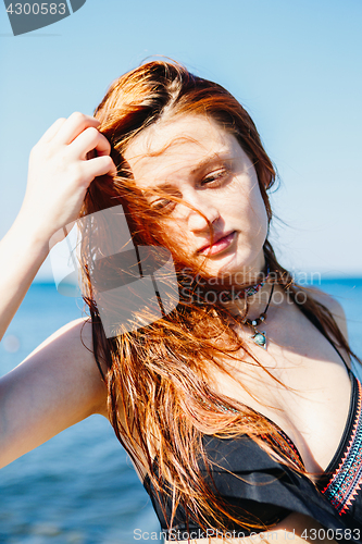 Image of Sensual girl in swimsuit