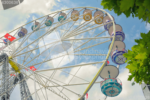 Image of Thun, Switzerland - 23 July, 2017 Ferris wheel in town