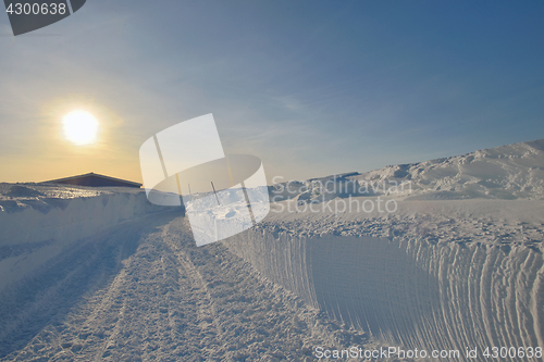 Image of Sunset landscape in Greenland 