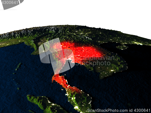 Image of Thailand from space at night