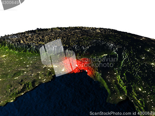 Image of Bangladesh from space at night