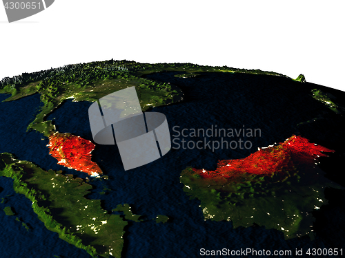 Image of Malaysia from space at night