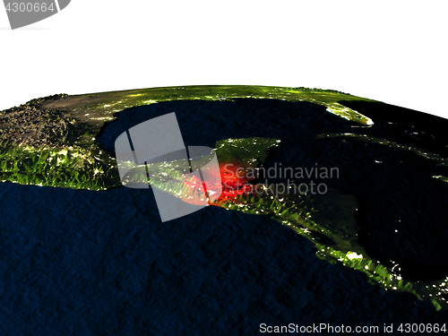 Image of Guatemala from space at night