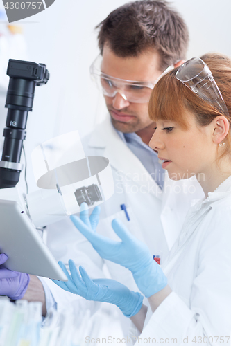 Image of Health care researchers working in scientific laboratory.