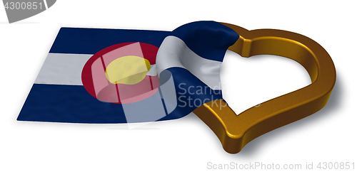 Image of flag of colorado and heart symbol - 3d rendering