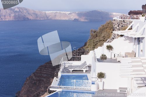 Image of Aegean sea view with Volcanic nature, Greece, Santorini