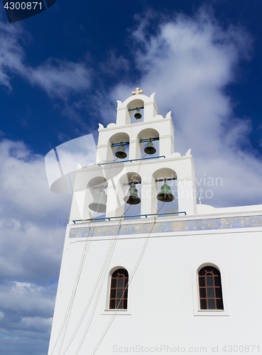 Image of Greek orthodox church in Oia village on Santorini