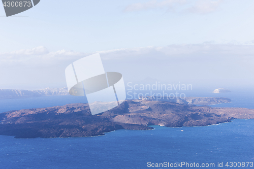 Image of Aegean sea view with Volcanic nature, Greece, Santorini