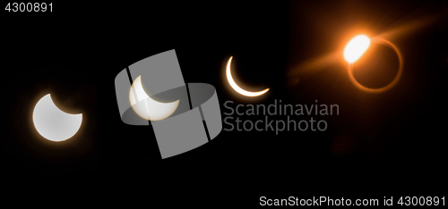 Image of 4 Views 2017 Solar Eclipse Panoramic Sun Moon 
