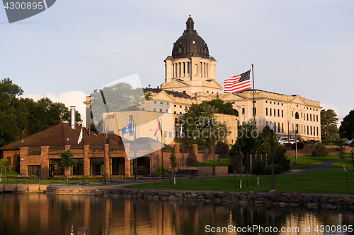 Image of Sun Rising South Dakota State Capital Building Hughes County Pie