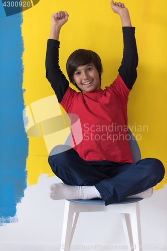 Image of Portrait of a happy young boy