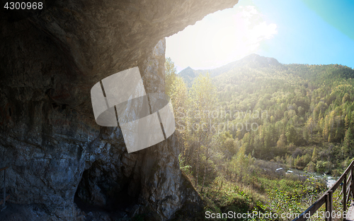 Image of Denisova caves in Altai