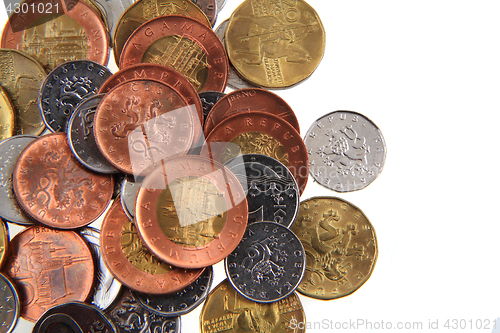 Image of czech coins isolated