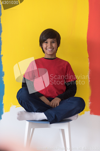 Image of Portrait of a happy young boy