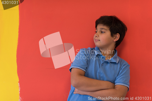 Image of Portrait of a happy young boy