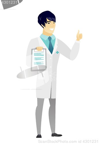 Image of Doctor with clipboard giving thumb up.