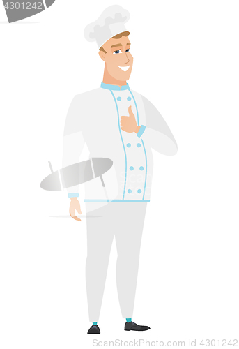 Image of Chef cook giving thumb up vector illustration.