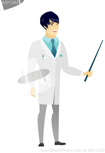 Image of Asian doctor holding pointer stick.