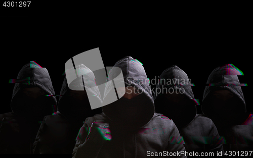 Image of Many anonymous on black background