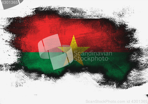 Image of Burkina Faso flag painted with brush